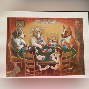 Dogs playing poker 11”x 14” print